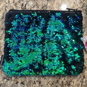 Sequin mermaid Pouch with Blue and Green Sequins